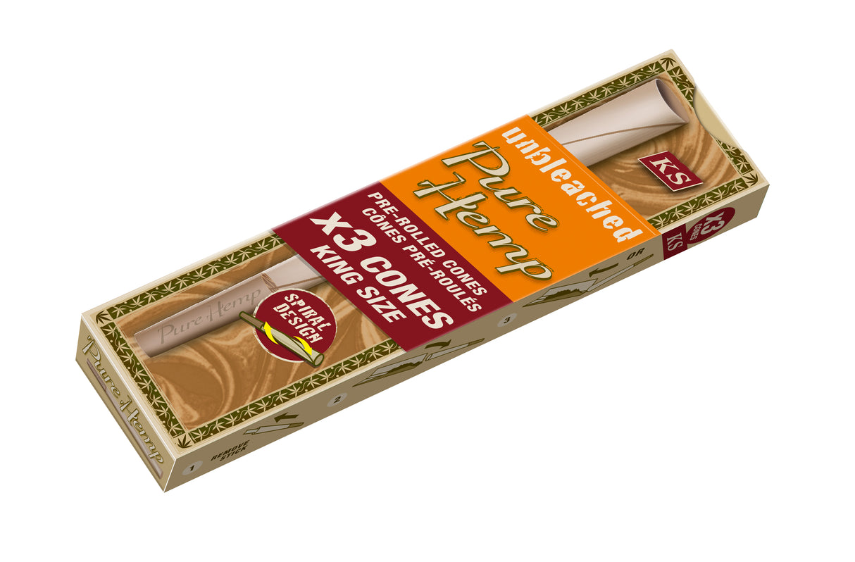 Pure Hemp Cones Unbleached King Size 3ct