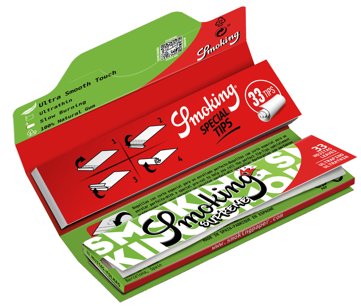 Smoking Brand Rolling Papers Supreme with Tips King Size (33 Leaves)