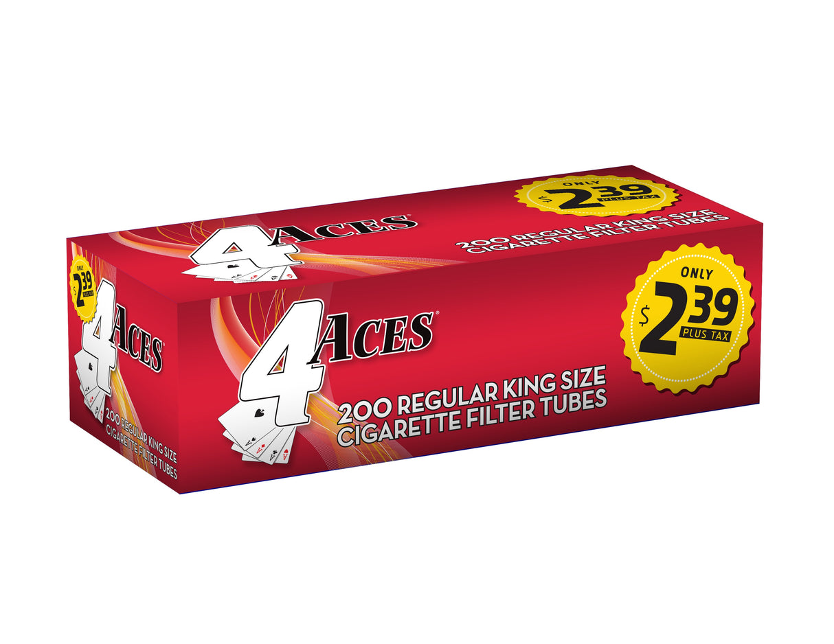 4 Aces Cigarette Tubes Regular King Size 200ct