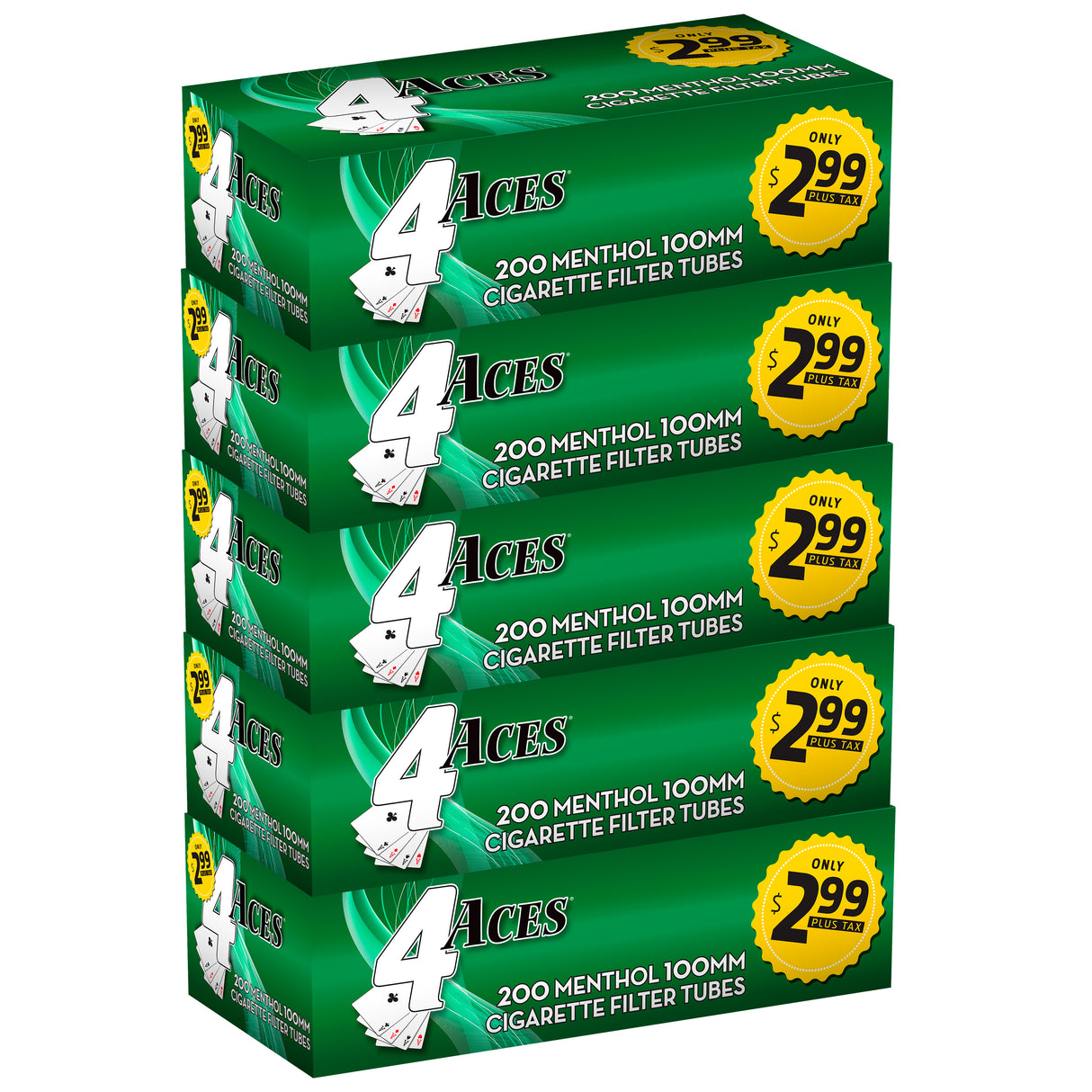 4 Aces Cigarette Tubes Menthol 100mm 200ct Box