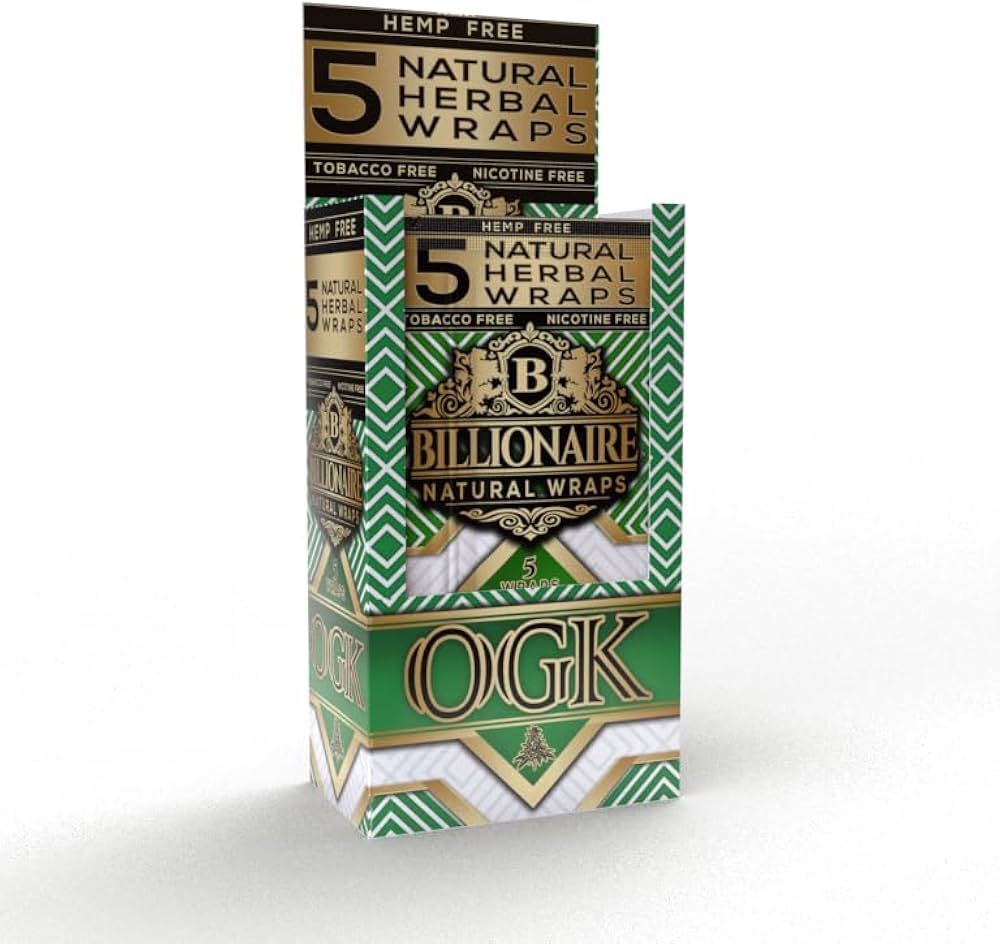 Billionaire Herbal Wraps OGK (5 Wraps Per Pouch) - Made from Tea