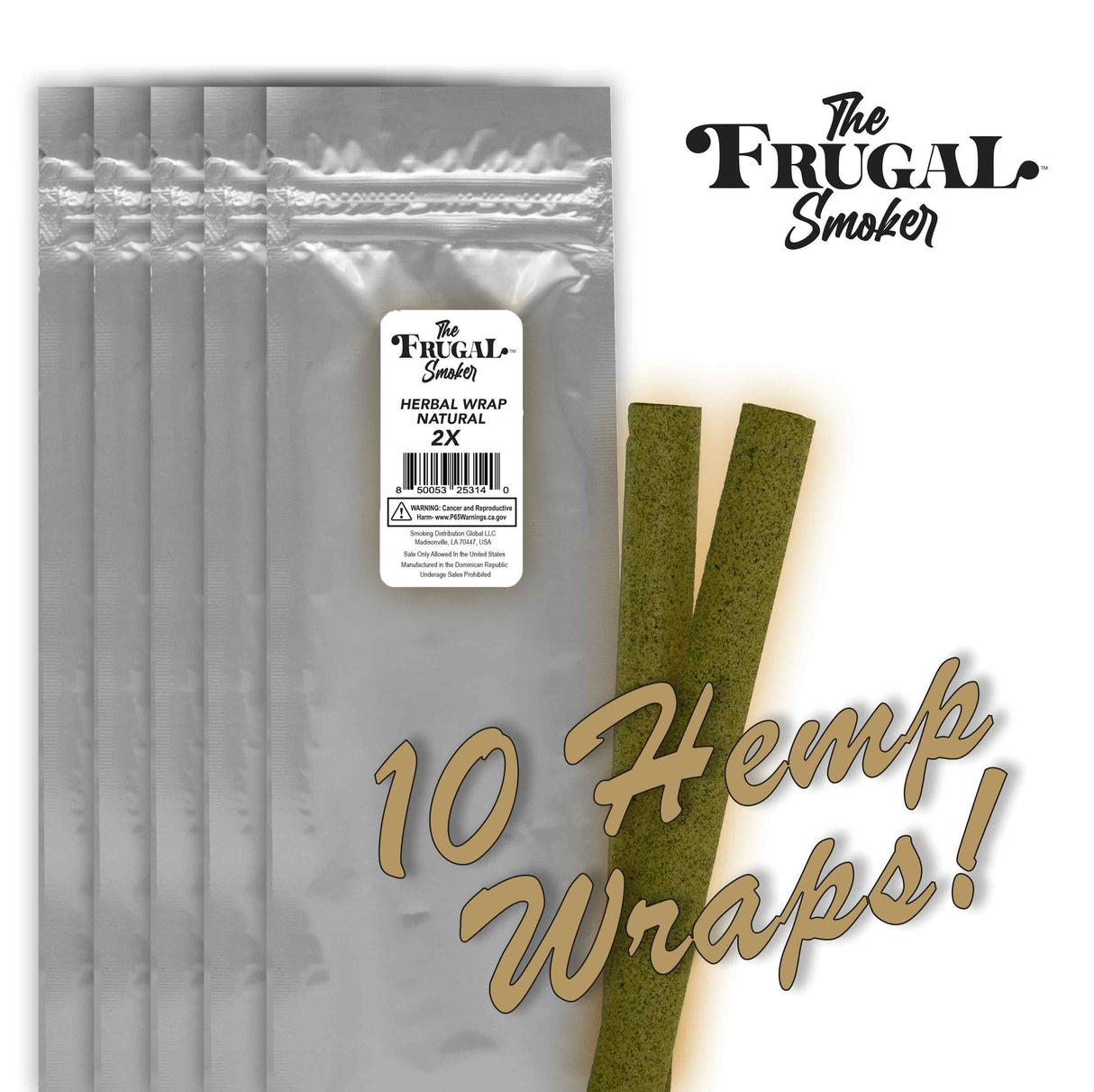 Frugal Smoker Hemp Wraps Natural (2 Wraps Per Pouch)