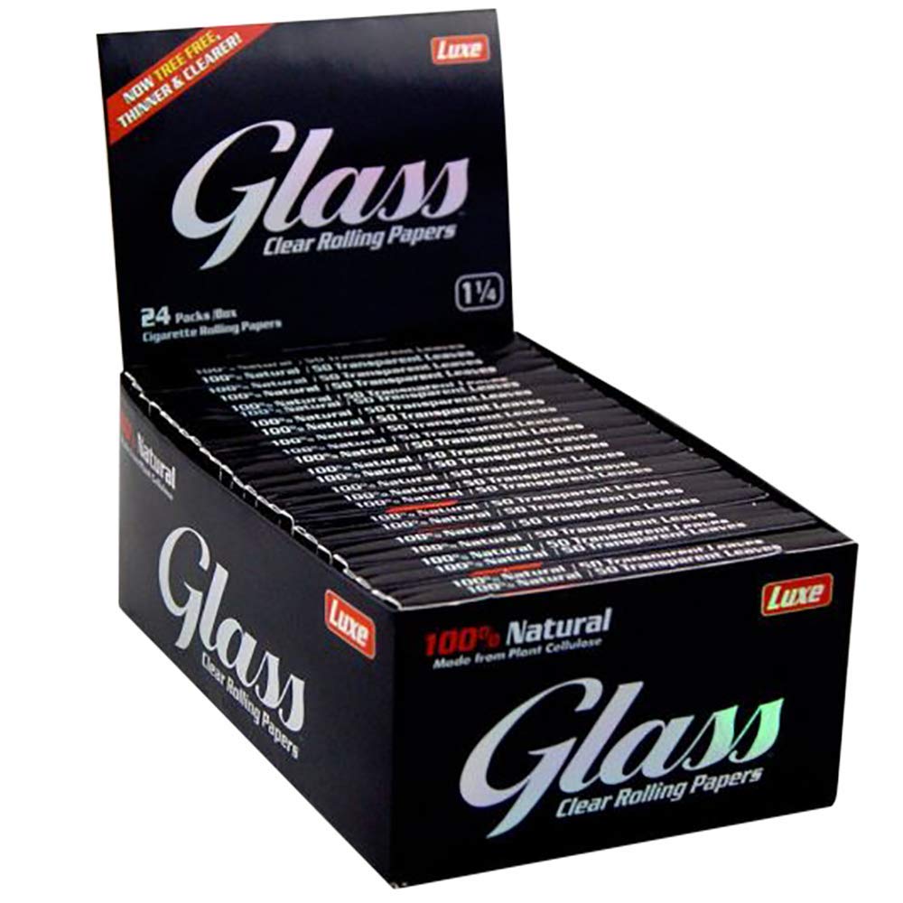 Luxe Clear Rolling Papers Glass 1 1/4 Size (50 leaves)