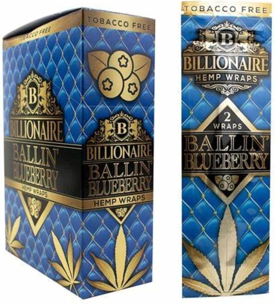 Billionaire Hemp Wraps Ballin' Blueberry 2ct (1)