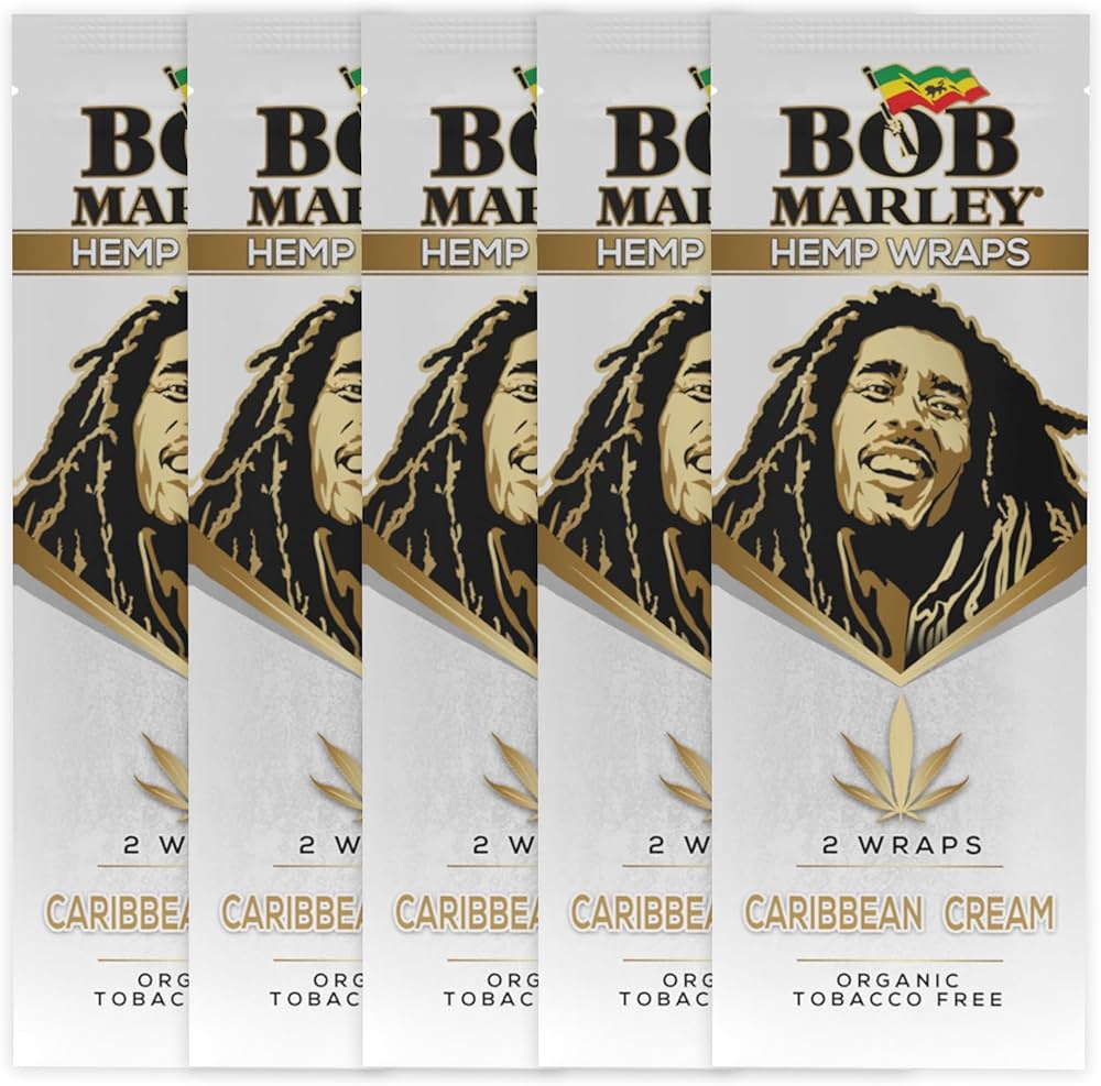 Bob Marley Hemp Wraps Caribbean Cream (2 Wraps Per Pouch)