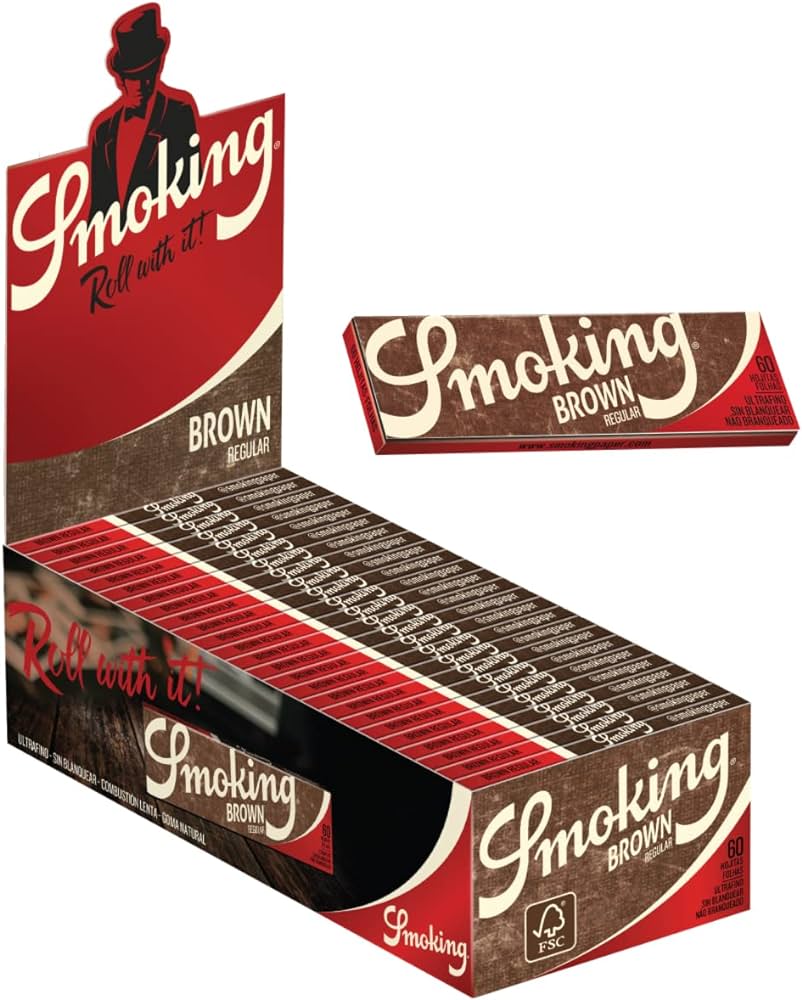 Smoking Brand Rolling Papers Brown Single Wide (60 Leaves)