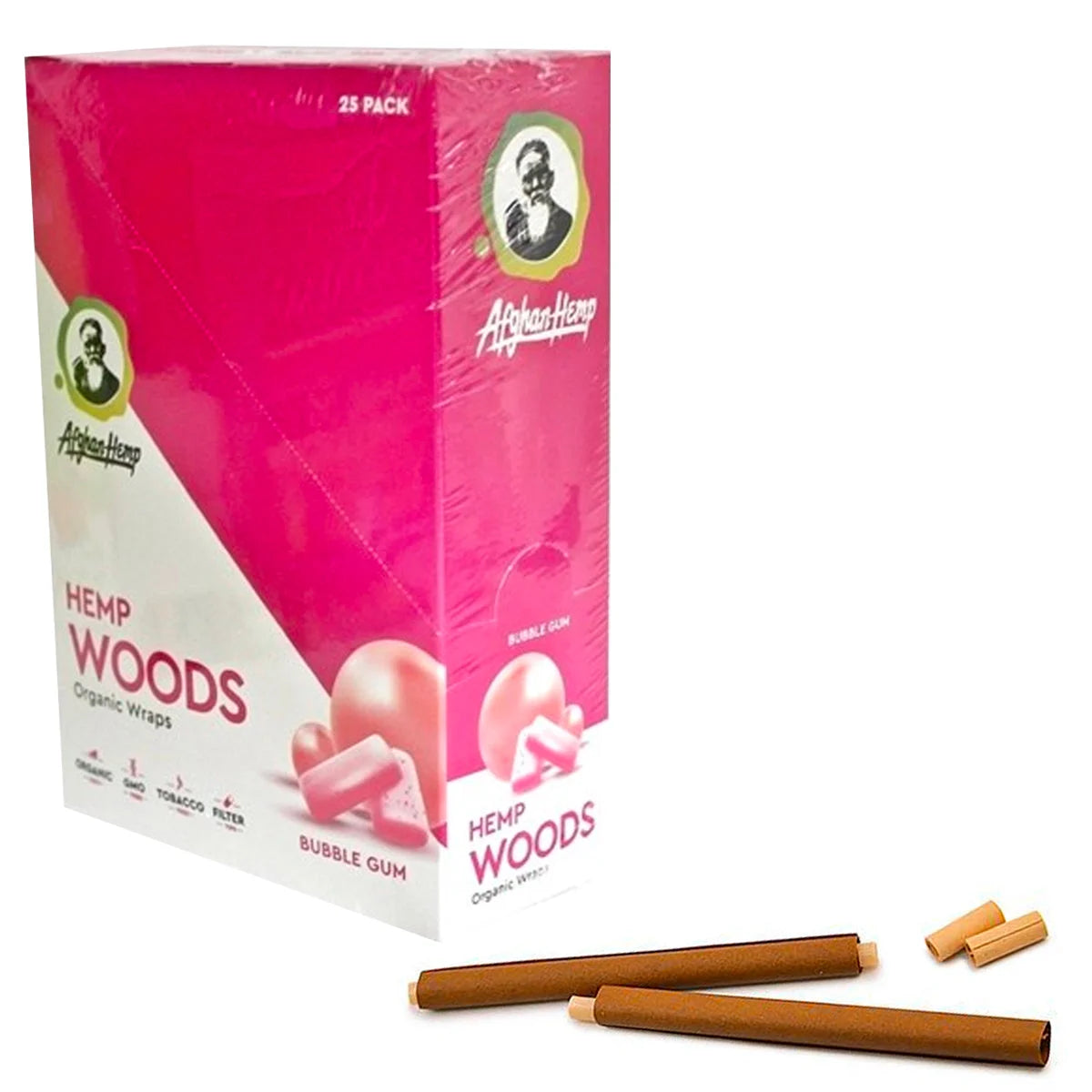 Afghan Hemp Wraps Hemp Woods Bubble Gum 2ct