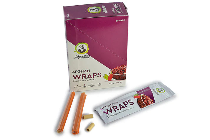 Afghan Hemp Wraps Goji Berry (2 Wraps Per Pouch)