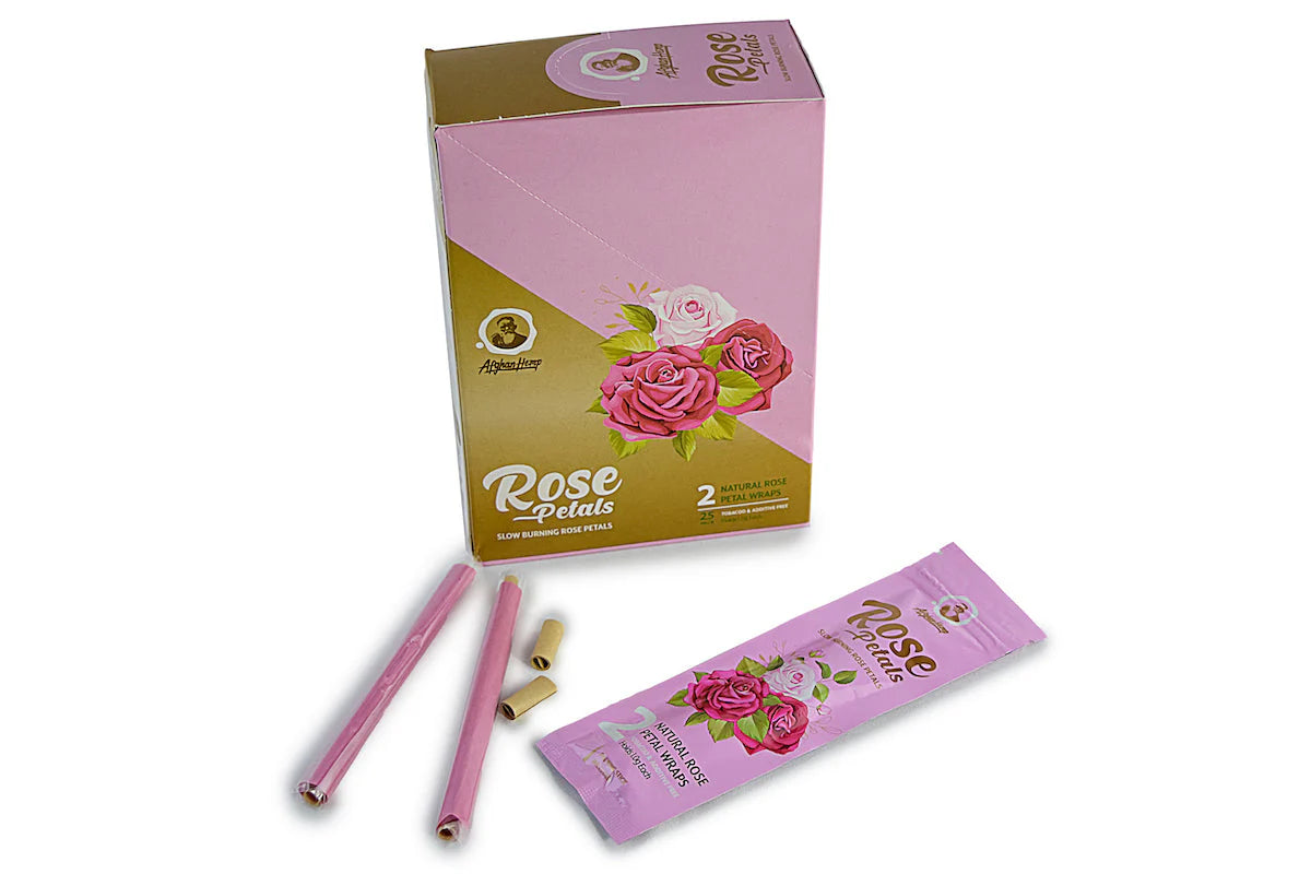 Afghan Hemp Herbal Rose Petal Wraps (2 Wraps Per Pouch)