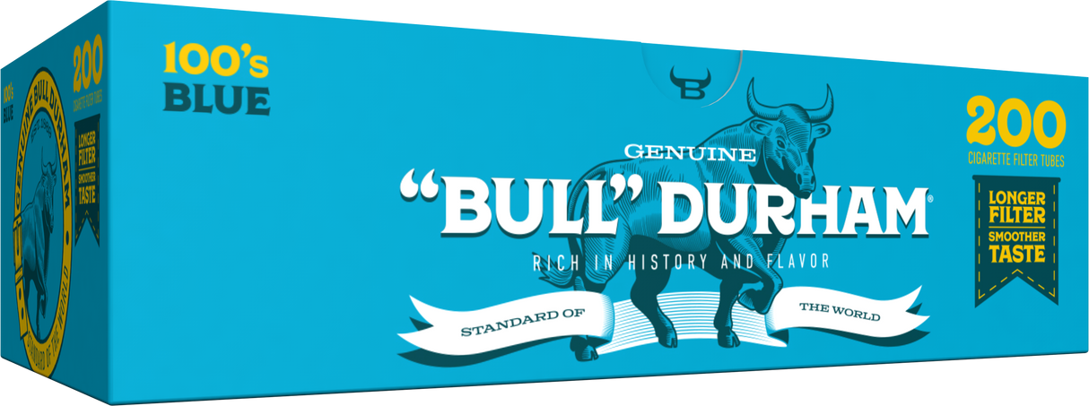 Bull Durham Cigarette Tubes Light (Blue) 100mm 200ct
