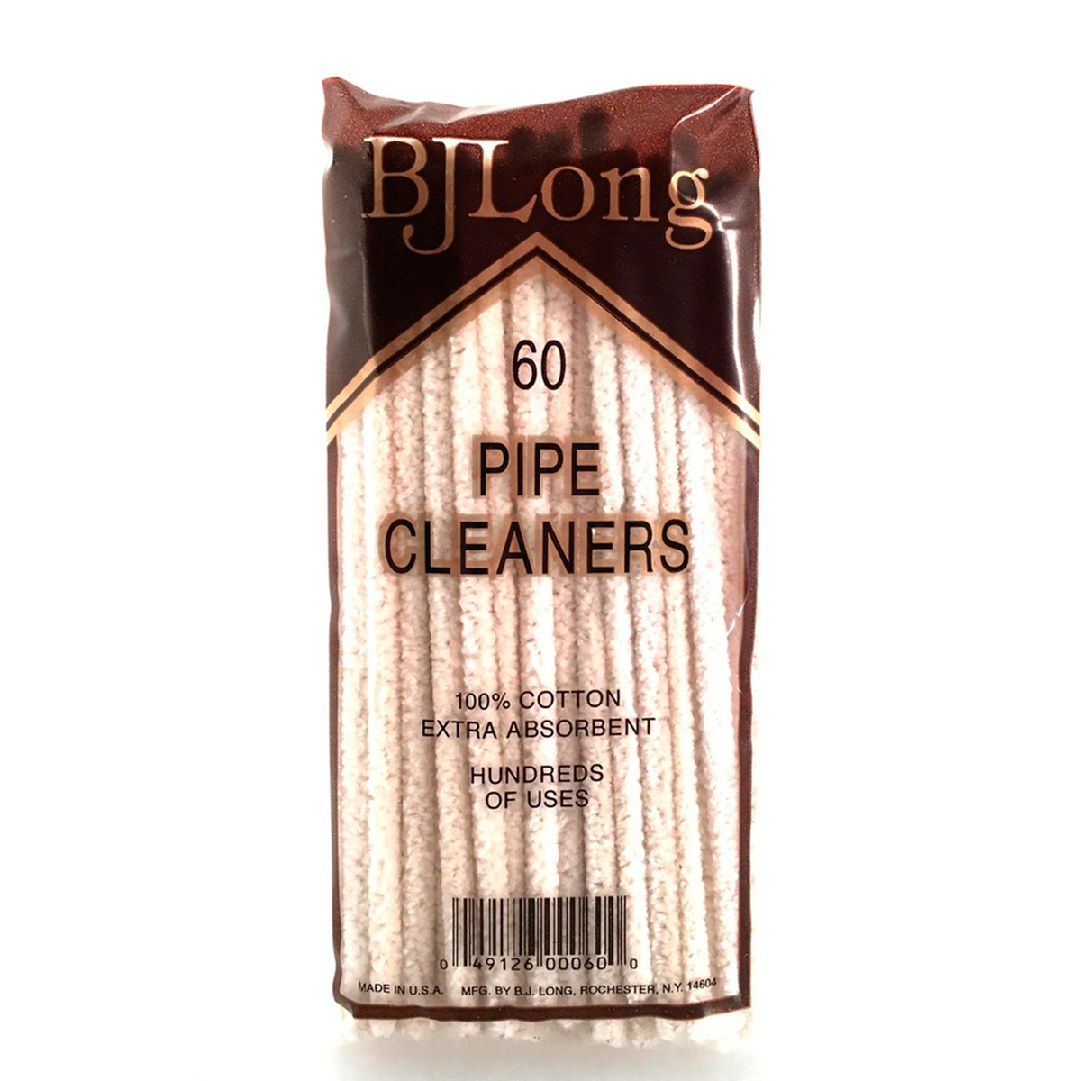 BJ Long Pipe Cleaners - 6.5" Soft Cotton 60ct