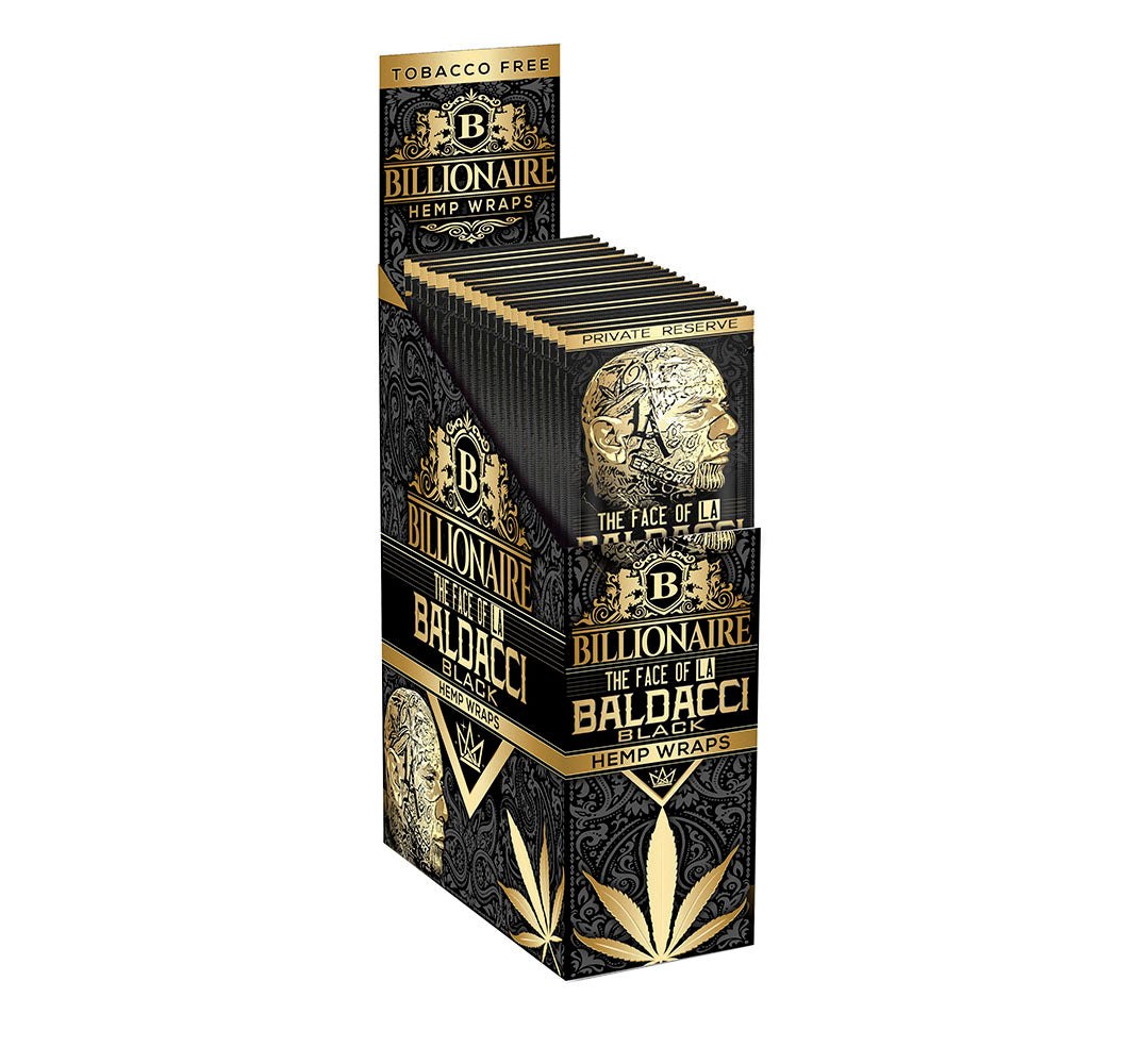 Billionaire Hemp Wraps Baldacci Black 2ct