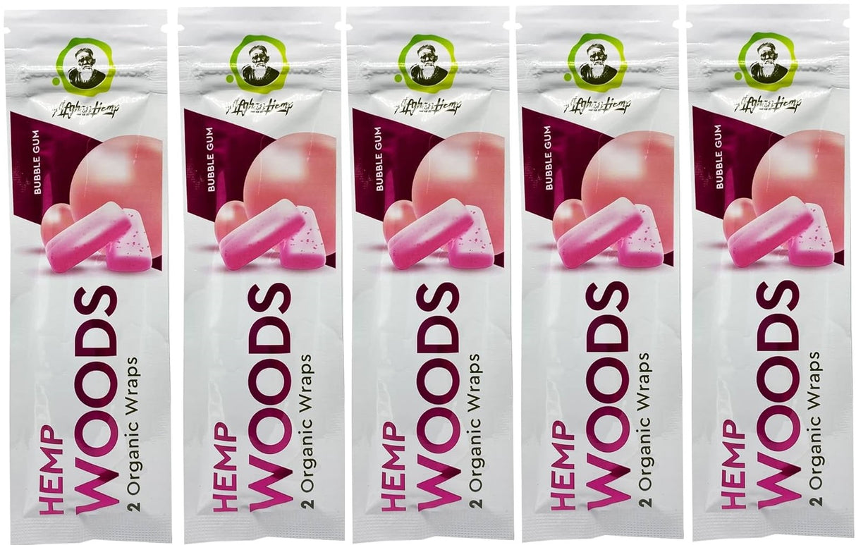Afghan Hemp Wraps Hemp Woods Bubble Gum 2ct