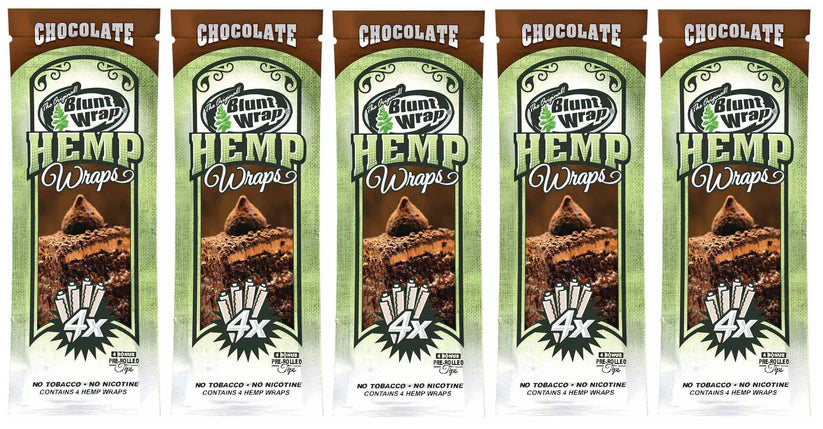 Blunt Wrap Hemp Wraps Chocolate (4 Wraps per Pouch)