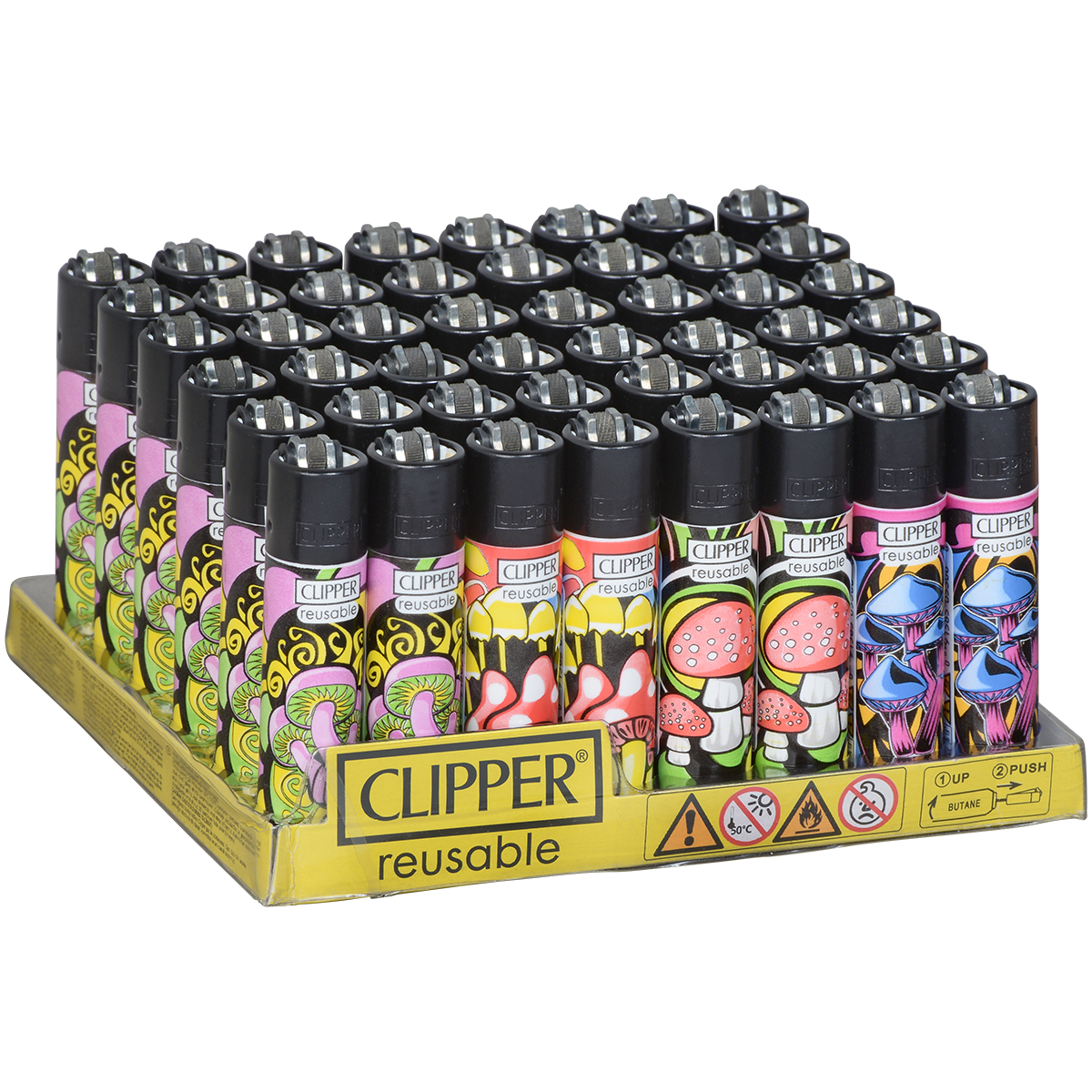 Clipper Lighters Classic Size Mushrooms Colors