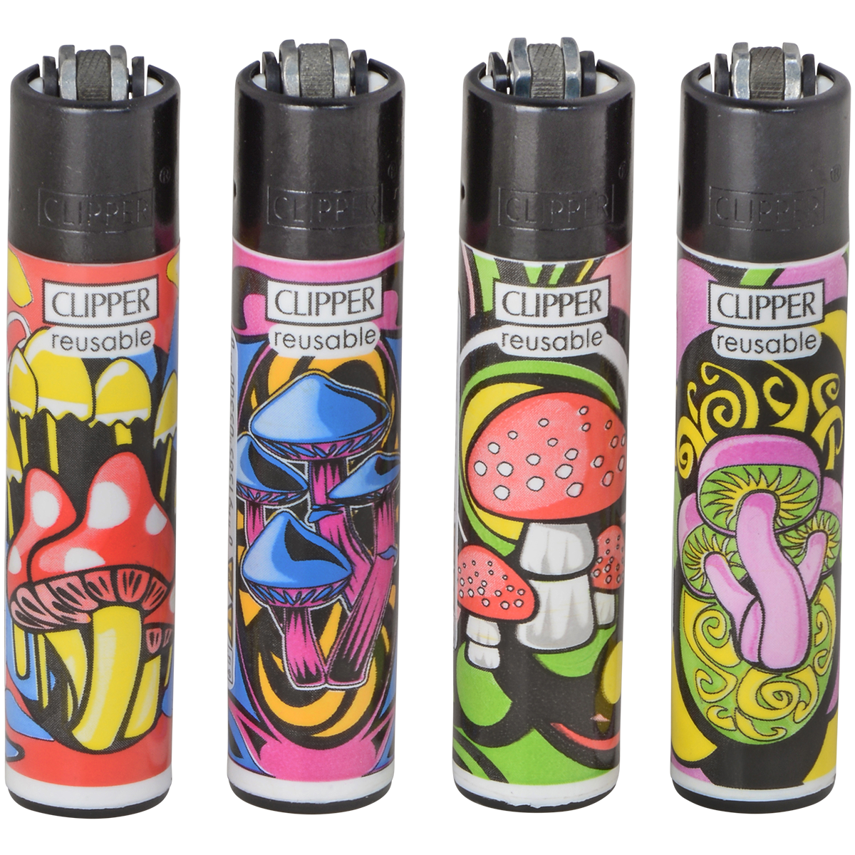 Clipper Lighters Classic Size Mushrooms Colors