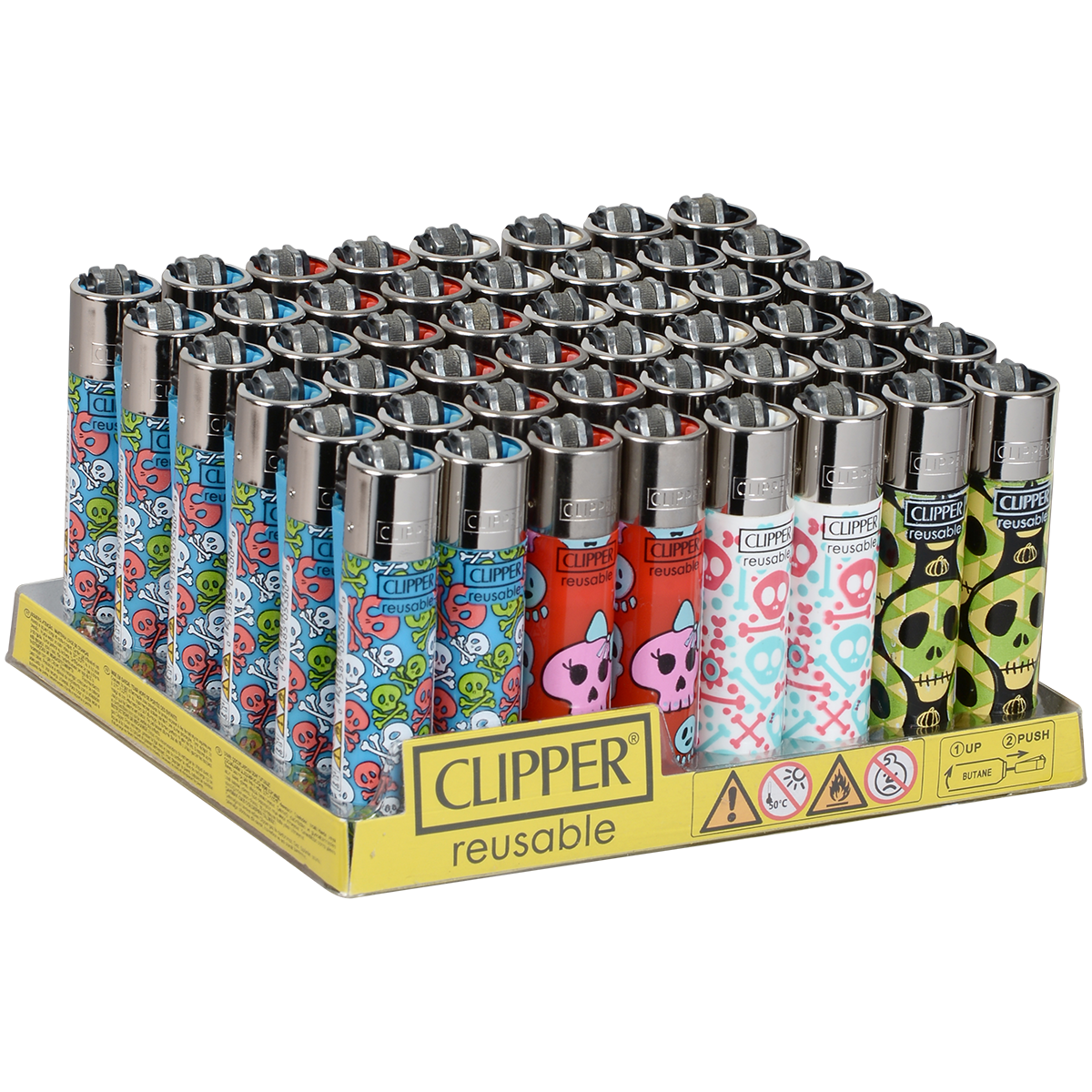 Clipper Lighters Classic Size Back To Skulls 2