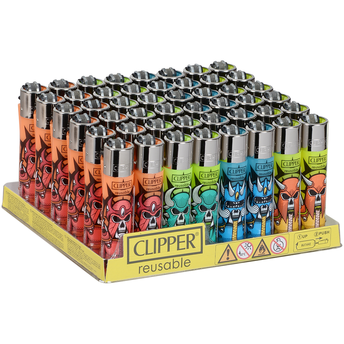 Clipper Lighters Classic Size Skulls Mix 1