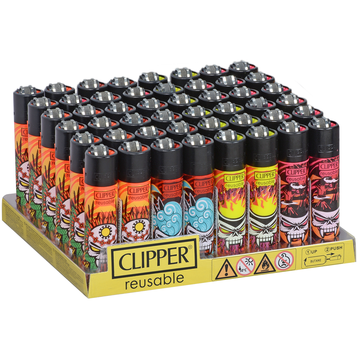Clipper Lighters Classic Size Summer Skulls