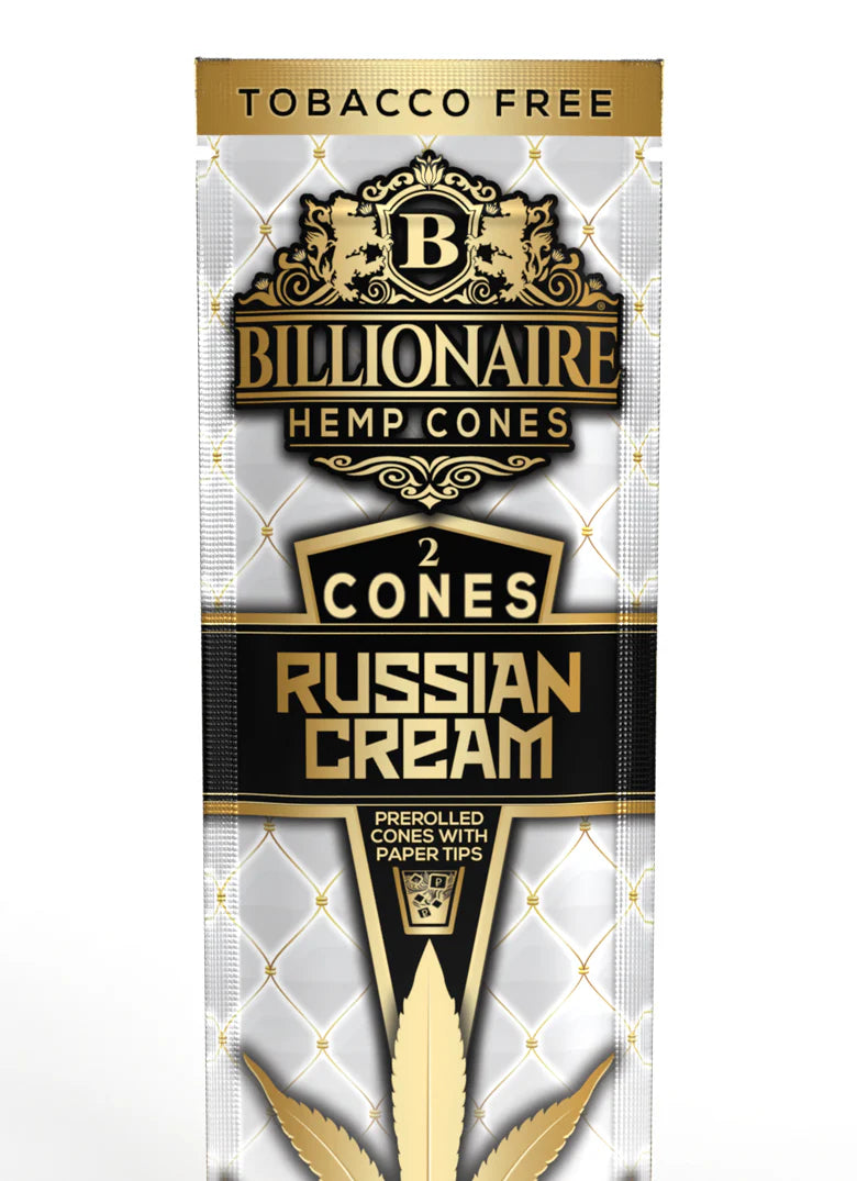 Billionaire Hemp Cones Russian Cream (2 Wraps Per Pouch)