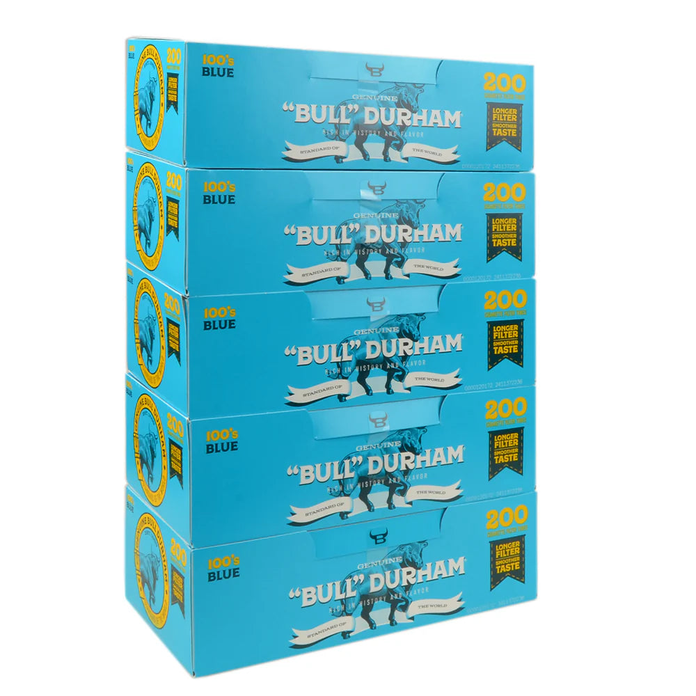 Bull Durham Cigarette Tubes Light (Blue) 100mm 200ct