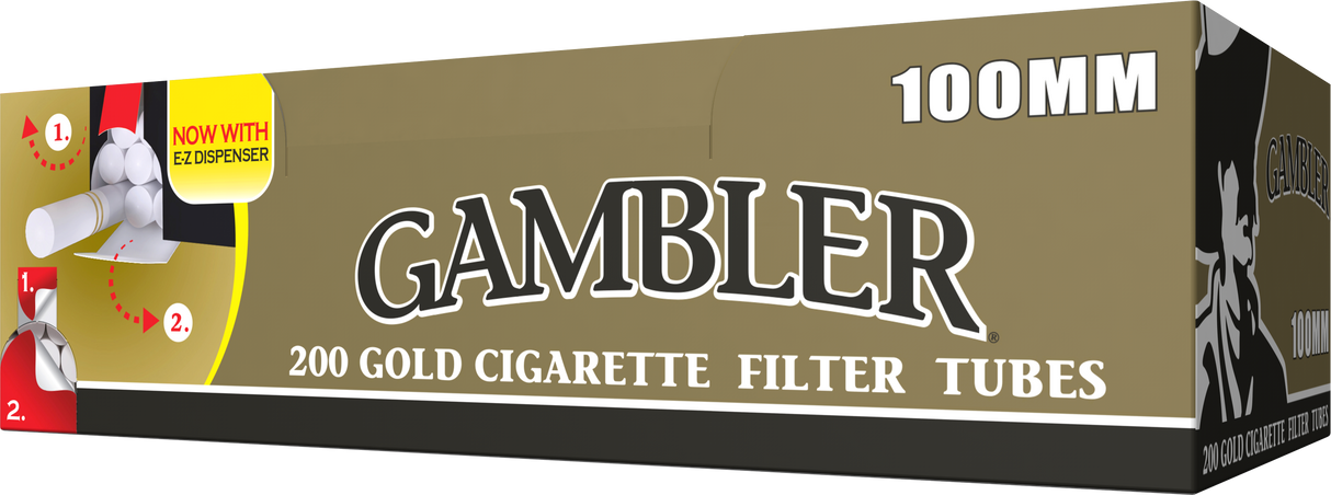 Gambler Cigarette Tubes Gold (Light) 100mm Size 200 Count