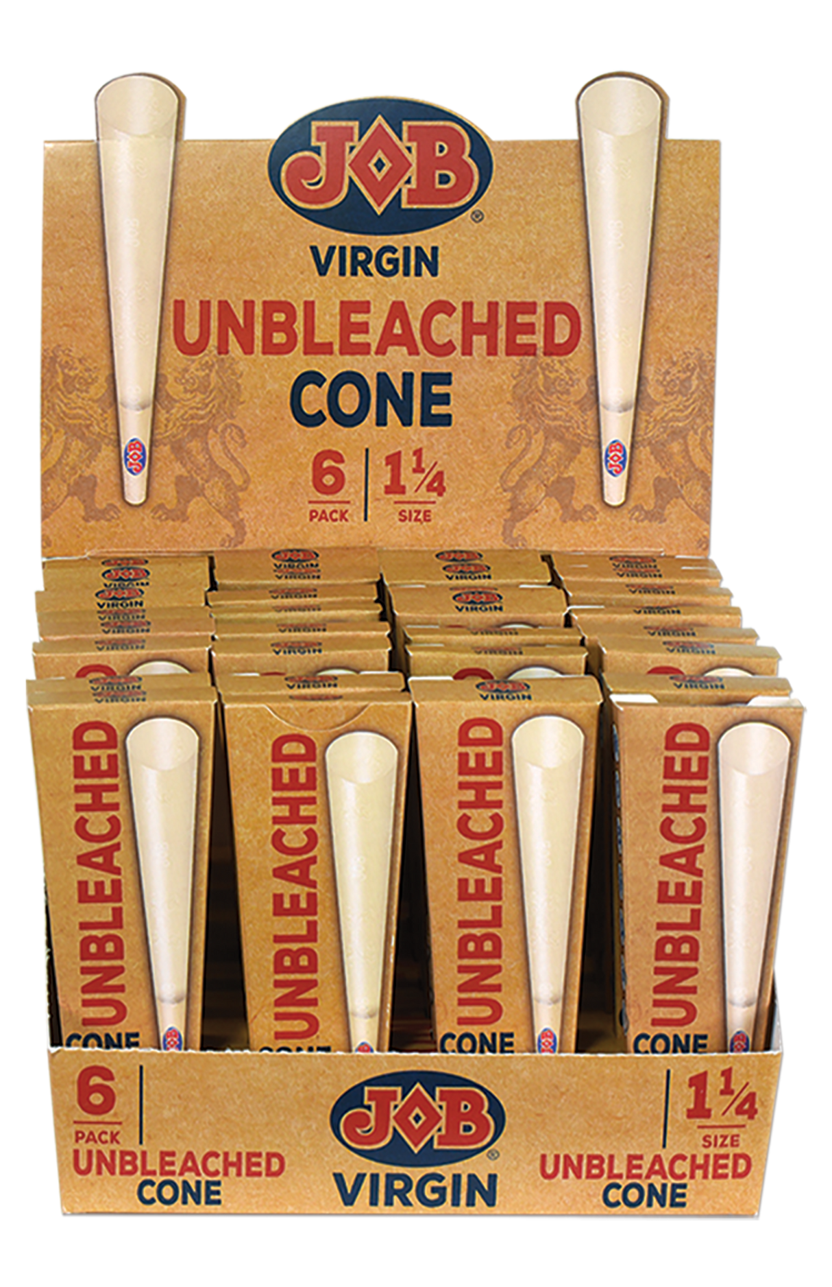 JOB Cones Virgin 1 1/4 Size 6ct