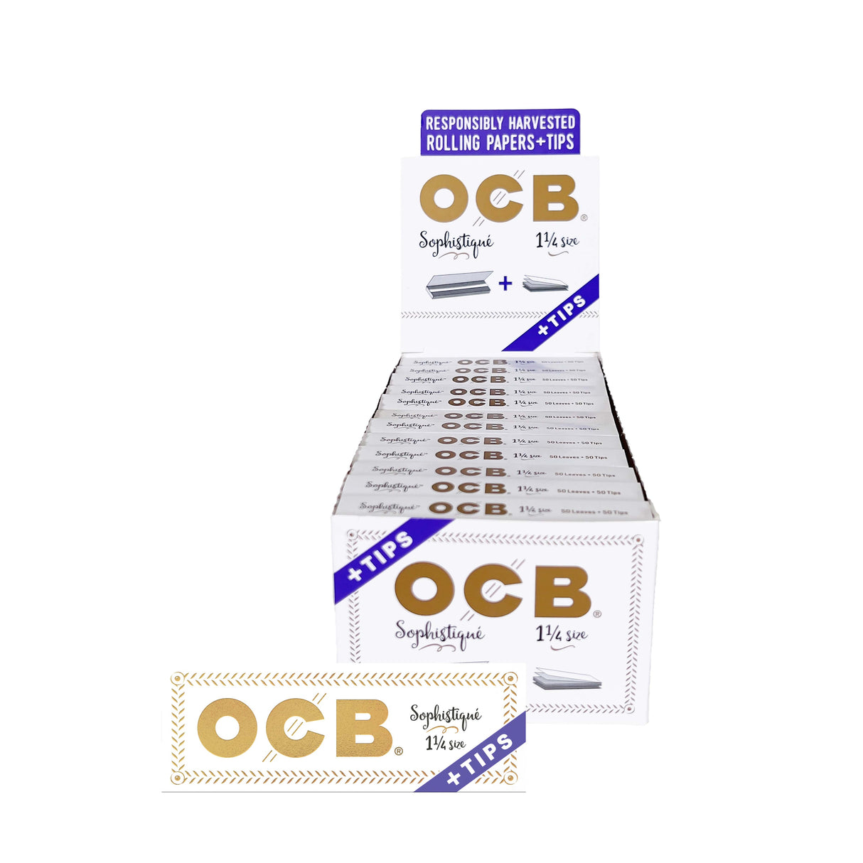 OCB Rolling Papers Sophistique with Tips 1 1/4 (50 Leaves)