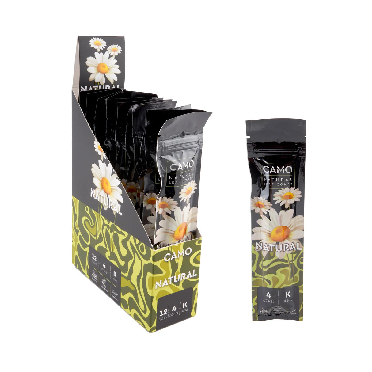 Camo Cones Natural King Size (4 Wraps Per Pouch)