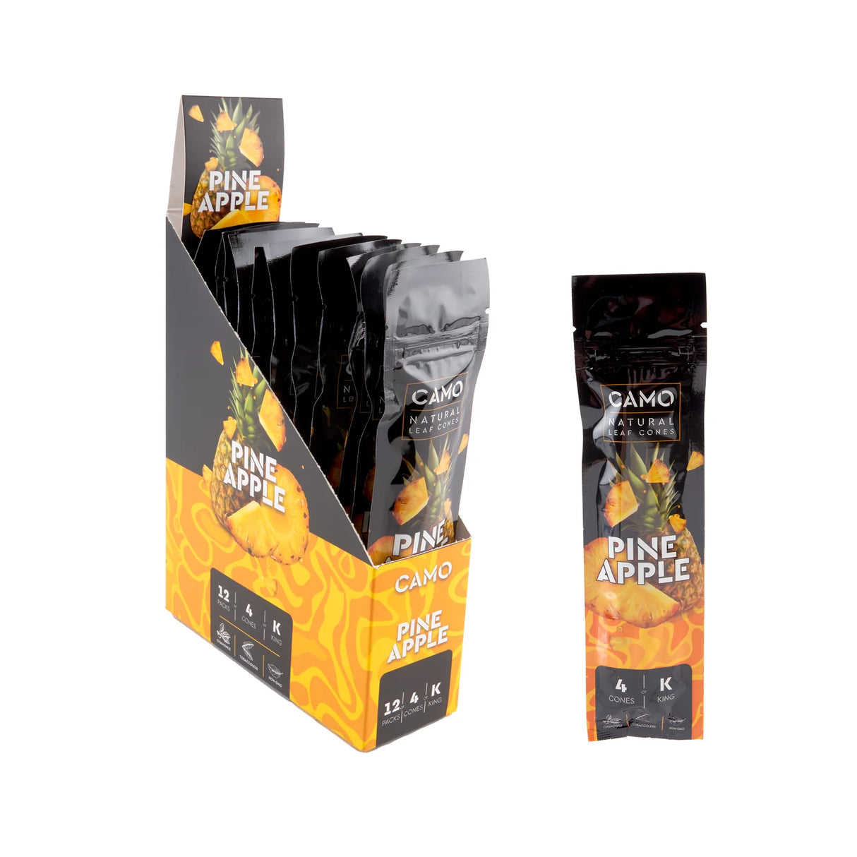 Camo Cones Pineapple King Size (4 Cones Per Pouch)