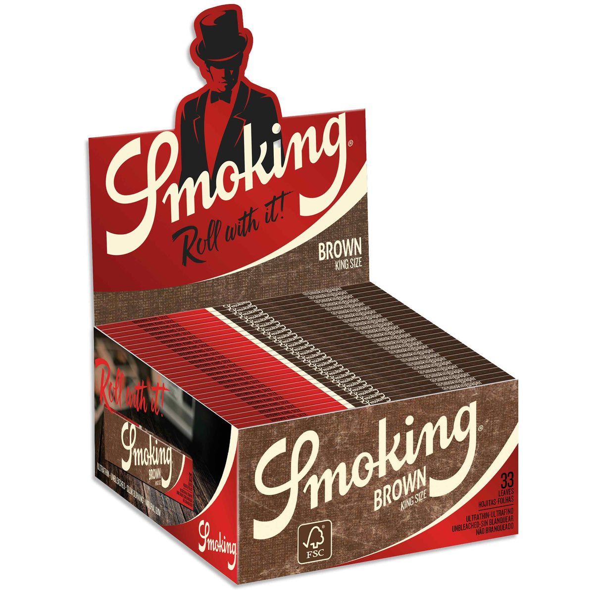 Smoking Brand Rolling Papers Brown King Size (33 Leaves)