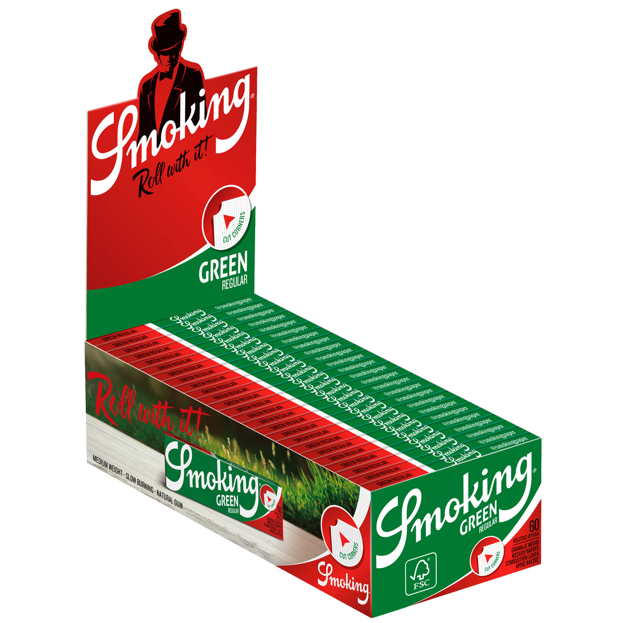 Smoking Brand Rolling Papers Cut Corners Single Wide (60 Leaves)