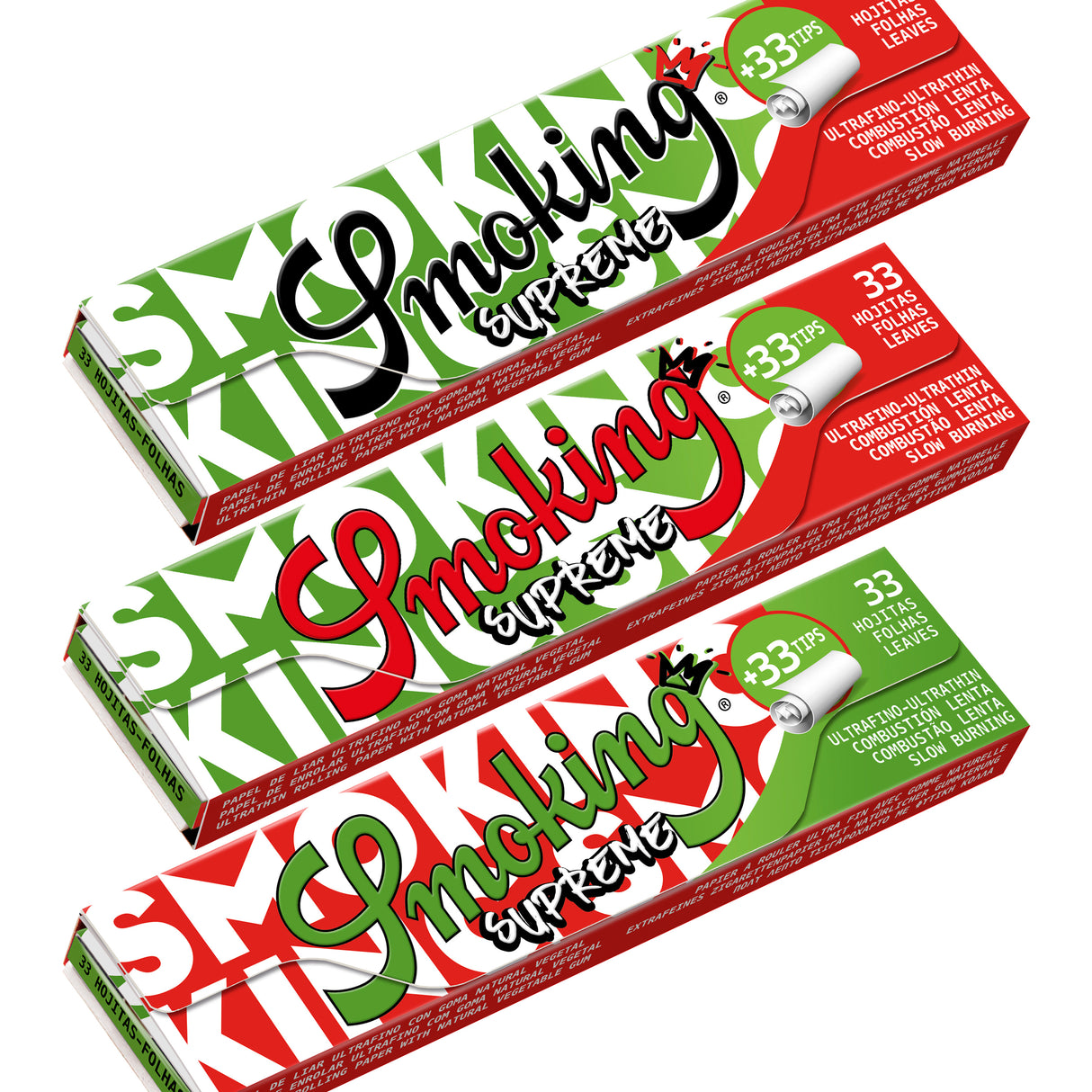 Smoking Brand Rolling Papers Supreme with Tips King Size (33 Leaves)
