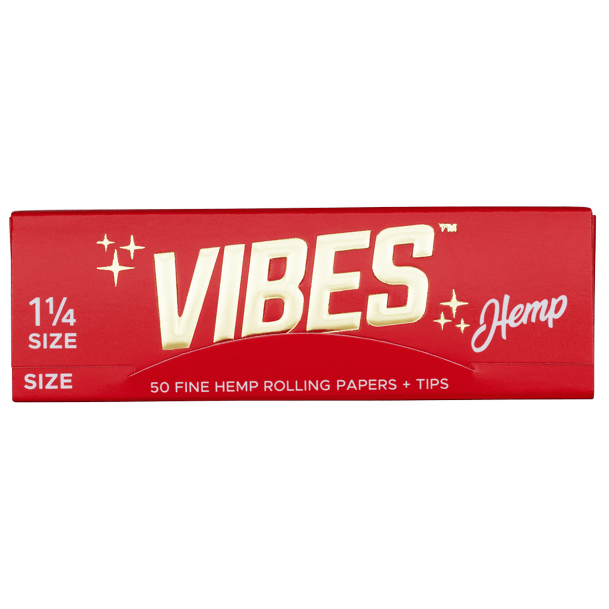VIBES Rolling Papers Hemp 1 1/4 Size with Tips (50 Leaves)