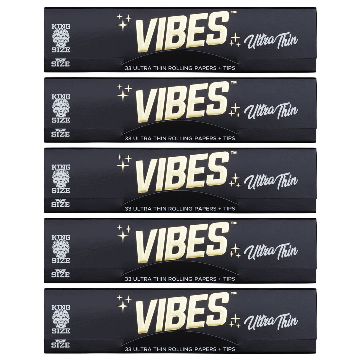 VIBES Rolling Papers Ultra Thin King Size with Tips (33 Leaves)