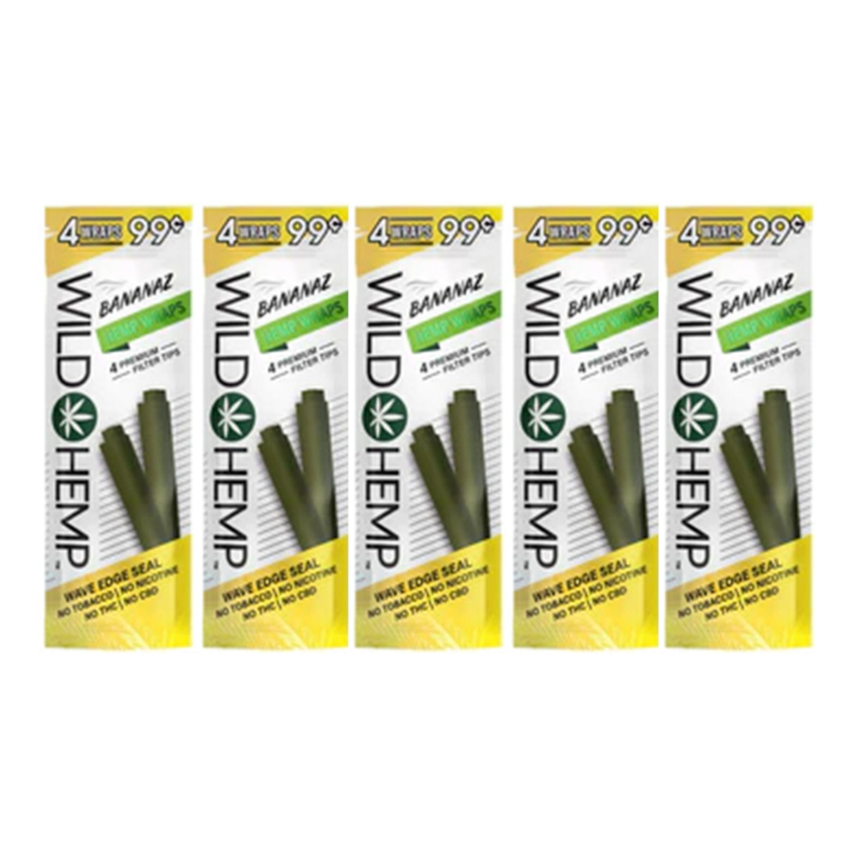 Wild Hemp Wraps Bananaz (4 Wraps Per Pouch)