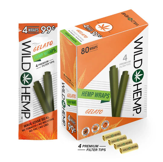 Wild Hemp Wraps Gelato (4 Wraps Per Pouch)