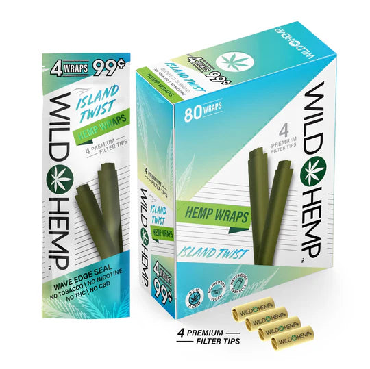 Wild Hemp Wraps Island Twist (4 Wraps Per Pouch)