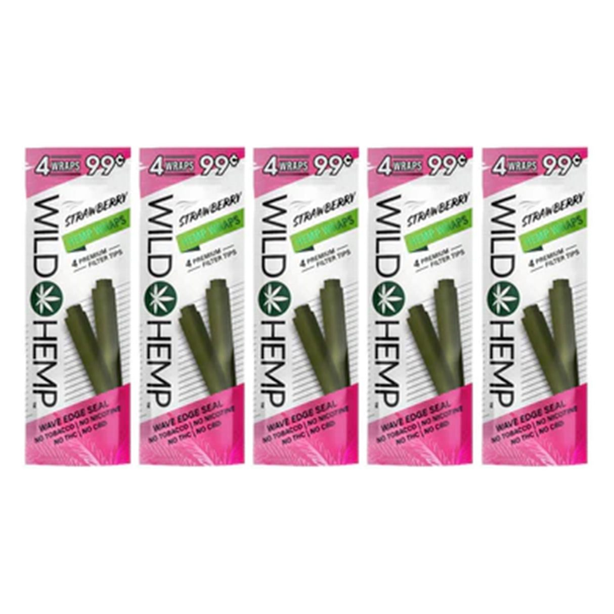 Wild Hemp Wraps Strawberry (4 Wraps Per Pouch)