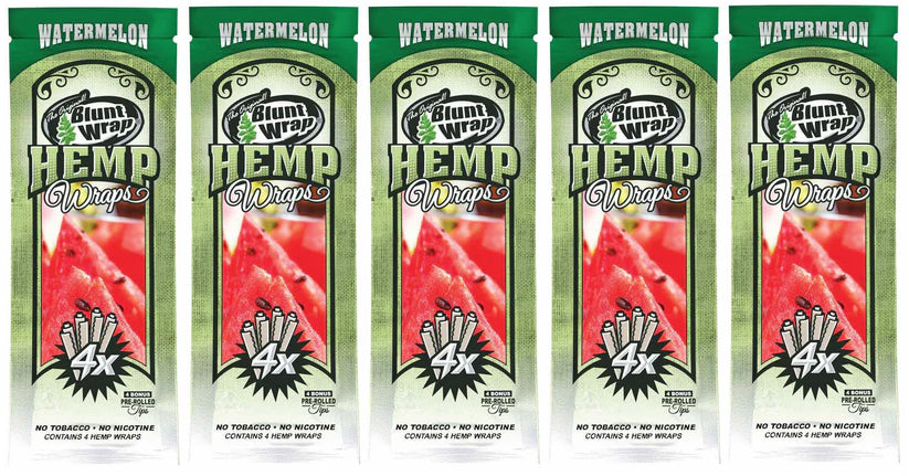 Blunt Wrap Hemp Wraps Watermelon (4 Wraps per Pouch)