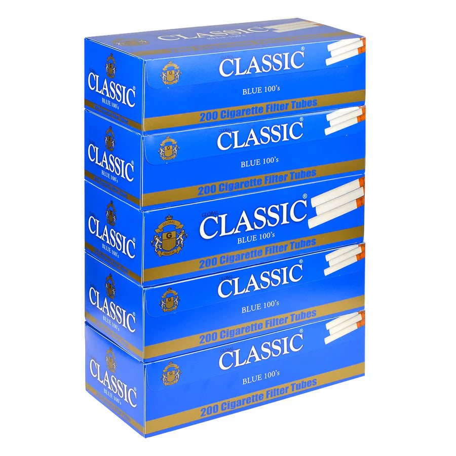 Classic Cigarette Tubes Blue (Light) 100mm (200 Filter Tubes)