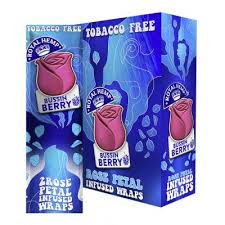 Blunts 'n Roses Herbal Wraps Bussin' Berry (2 Wraps Per Pouch) - Made from Rose Petals