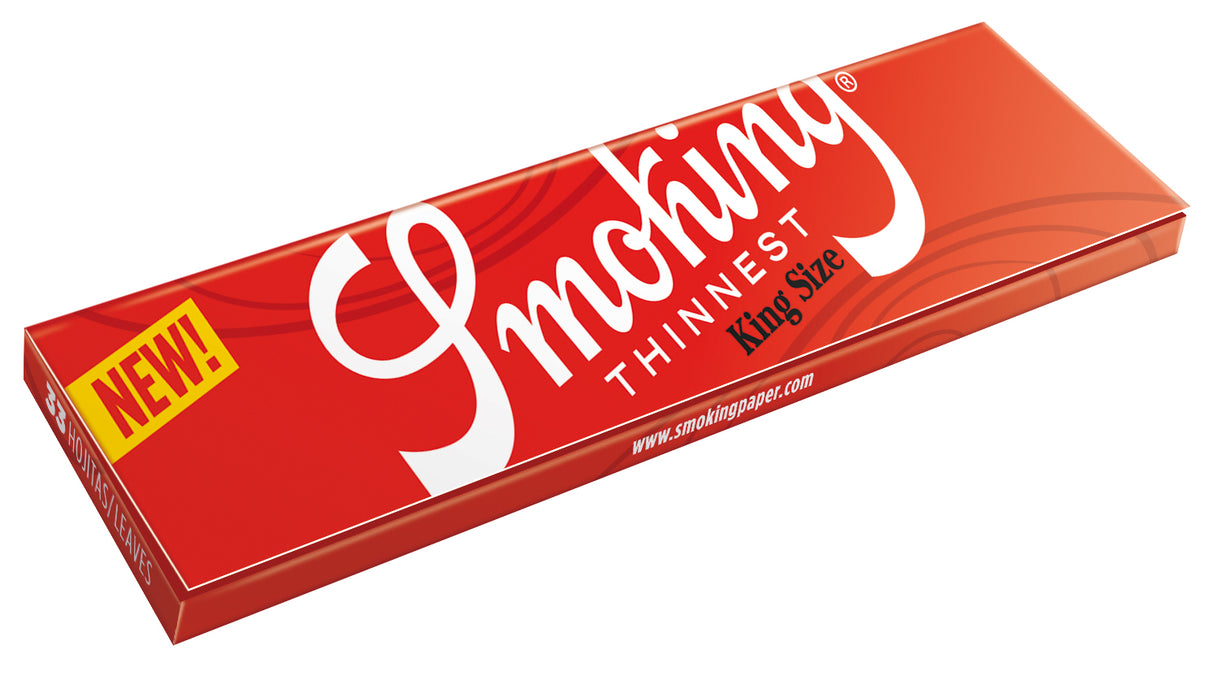 Smoking Brand Rolling Papers Thinnest Red King Size (33 Leaves)