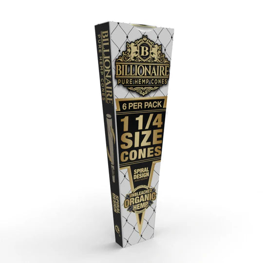 Billionaire Cones Unbleached Paper 1 1/4 (6 Cones)