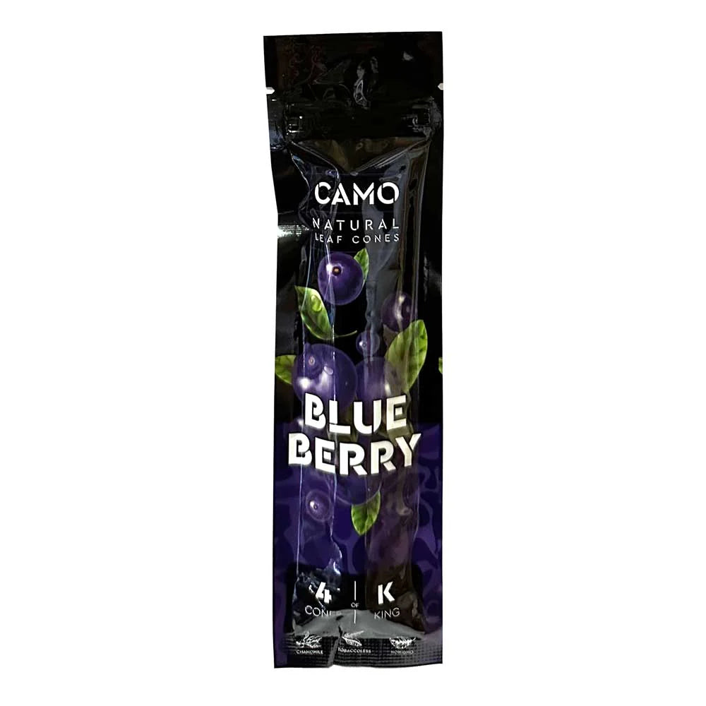 Camo Cones Blueberry King Size (4 Wraps Per Pouch)