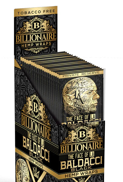 Billionaire Hemp Wraps Baldacci Black 2ct