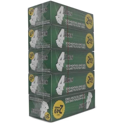 4 Aces RYO Cigarette Tubes Menthol King Size 200ct Box