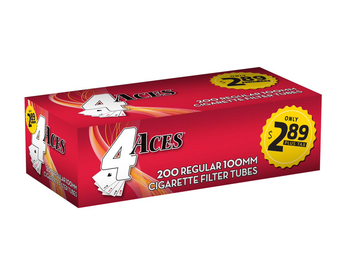 4 Aces Cigarette Tubes Regular 100mm 200ct Box