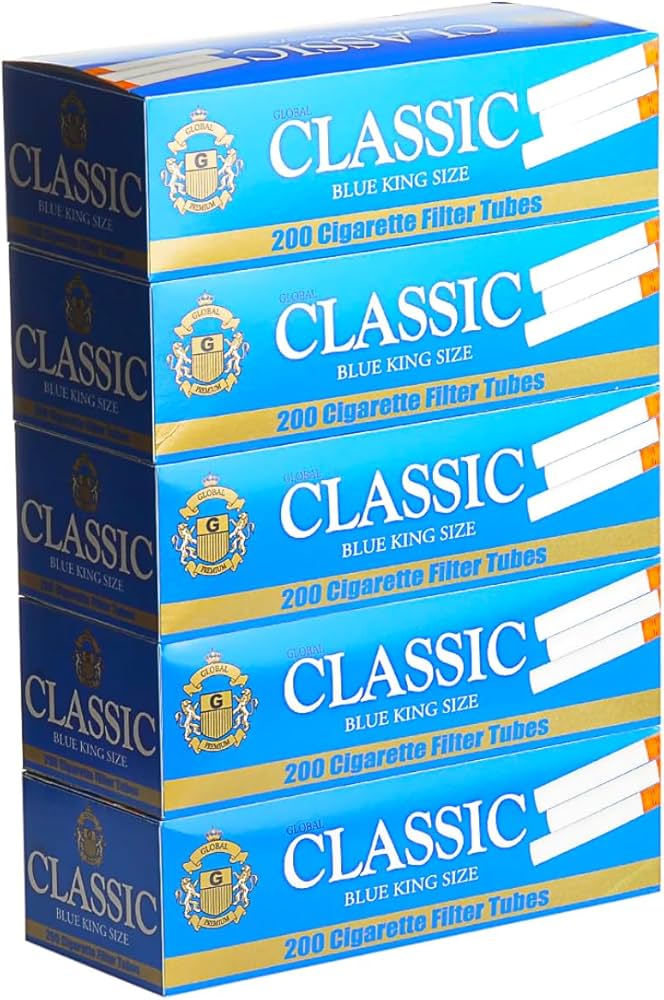 Classic Cigarette Tubes Blue (Light) King Size (200 Filter Tubes)