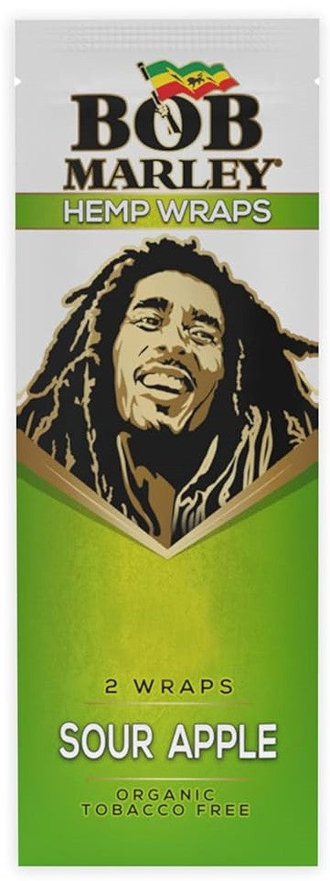 Bob Marley Hemp Wraps Sour Apple (2 Wraps Per Pouch)